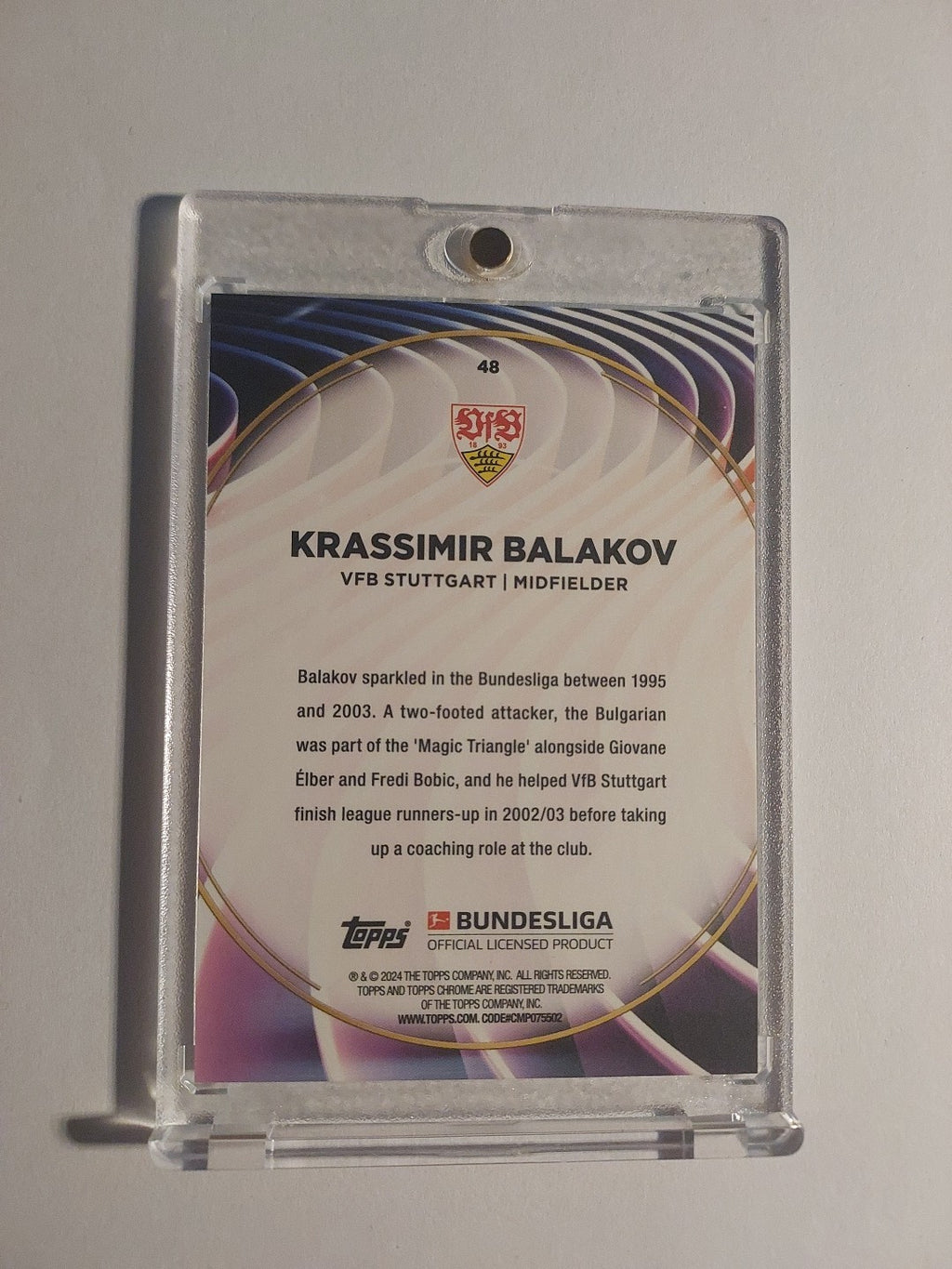 Topps 60 Jahre Bundesliga 2023-24 Krassimir Balakov Stuttgart Parallel Rare Hit – Bild 2