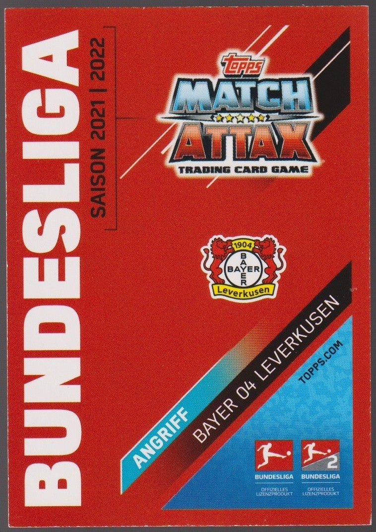 Topps Match Attax 2021-22 Moussa Diaby Bayer 04 Leverkusen Bundesliga Parallel – Bild 2