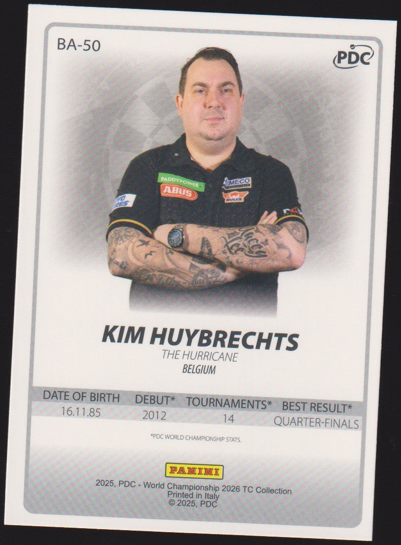 Panini PDC World Championship 2026 Kim Huybrechts Refractor Parallel – Bild 2