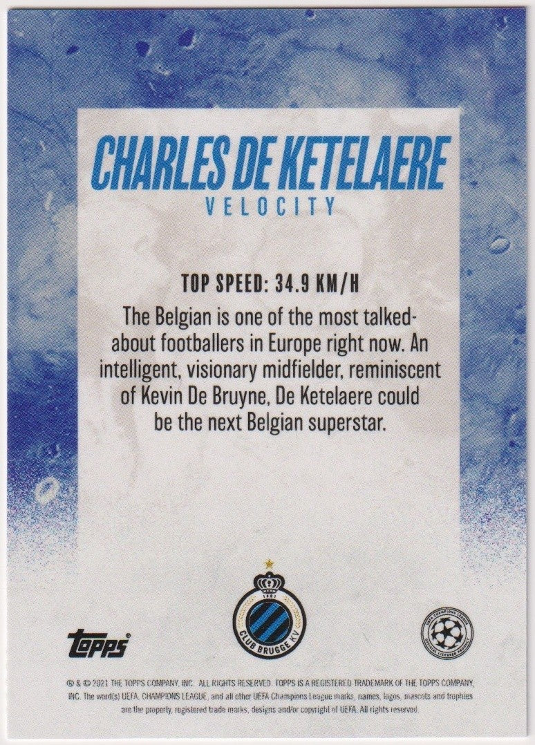 Topps Champions League 2020-21 Charles de Ketelaere Club Brugge KV Parallel Rare – Bild 2