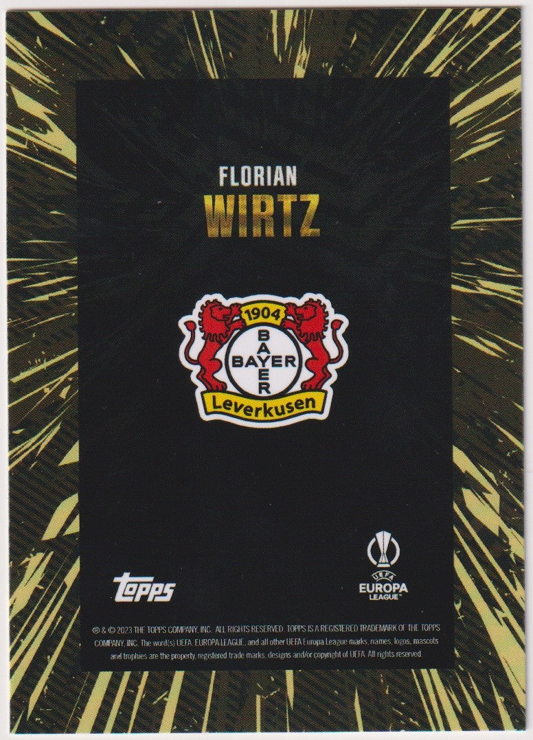 Topps Europa League Gold 2023-24 Florian Wirtz Bayer Leverkusen Parallel Rare – Bild 2