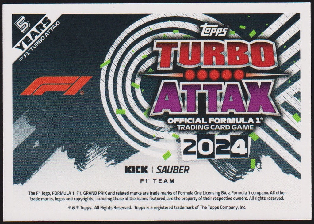 Topps Turbo Attax 2024 Formula 1 Kick Sauber Team Parallel Rare – Bild 2