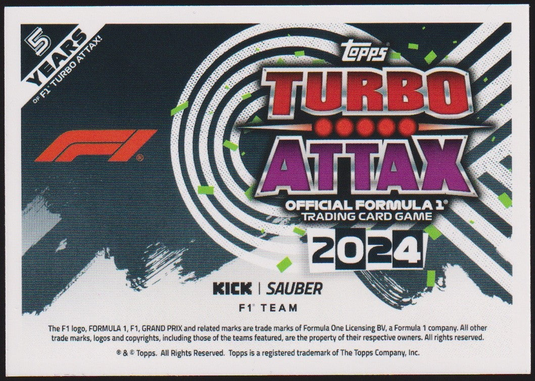 Topps Turbo Attax 2024 Formula 1 Kick Sauber Team Parallel Rare – Bild 2