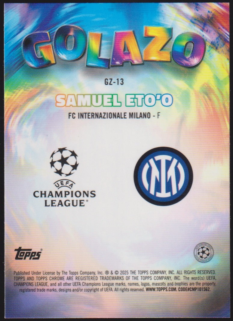 Topps Chrome 2024-25 Samuel Eto'o FC Internazionale Milano Parallel Rare – Bild 2