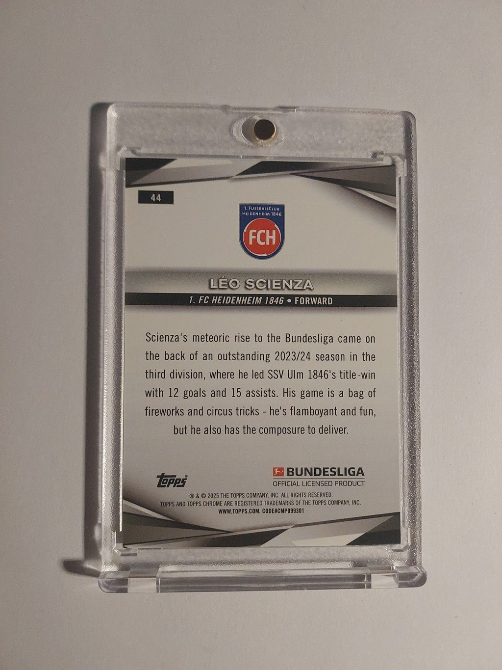 Topps Chrome Bundesliga 2024-25 Leo Scienza Heidenheim Parallel 15/52 Refractor – Bild 2