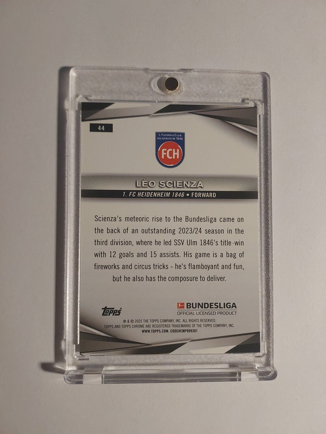 Topps Chrome Bundesliga 2024-25 Leo Scienza Heidenheim Parallel 15/52 Refractor – Bild 2