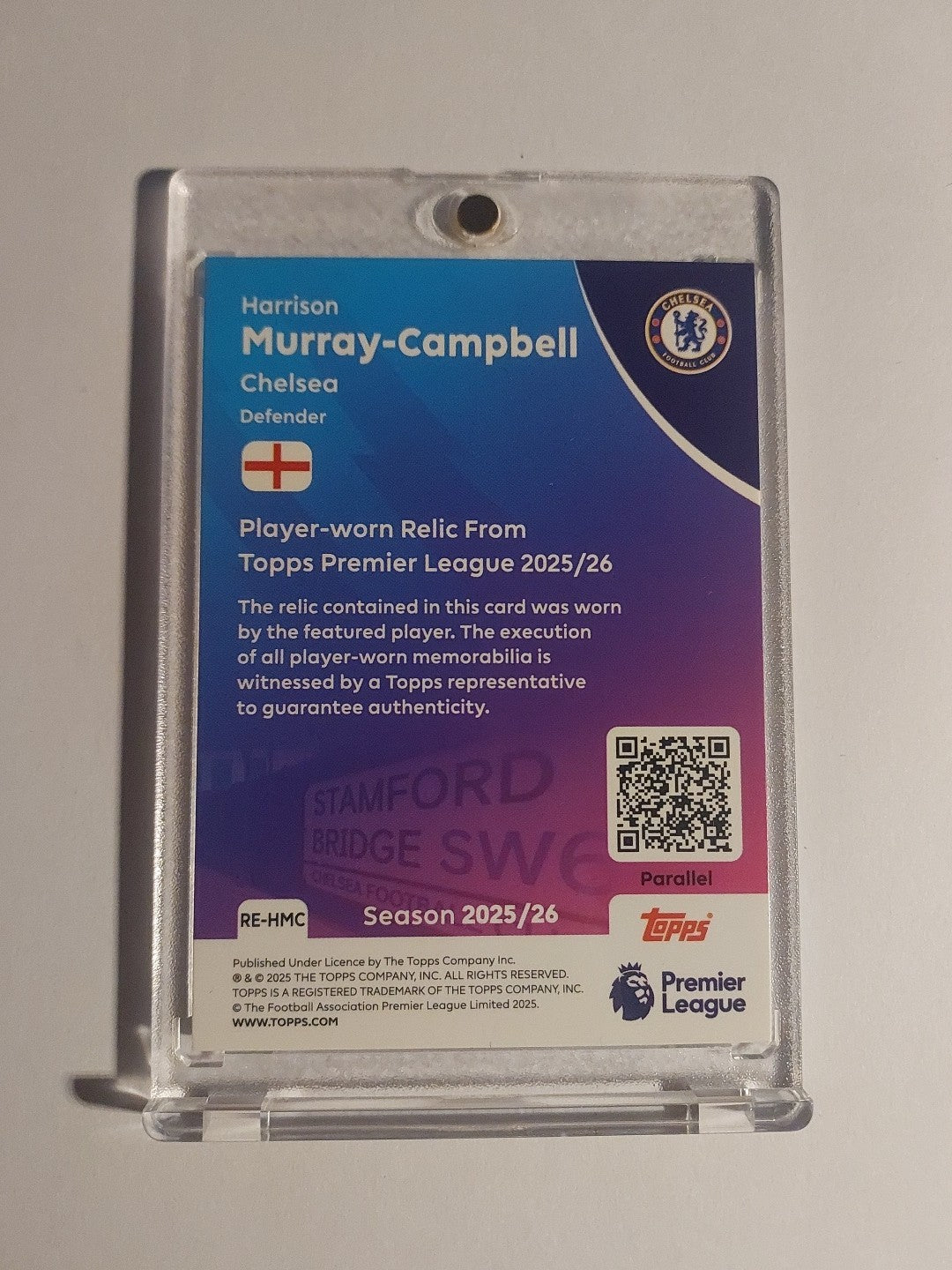 Topps Premier League 2025-26 Harrison Murray-Campbell Chelsea Patch Parallel /75 – Bild 2