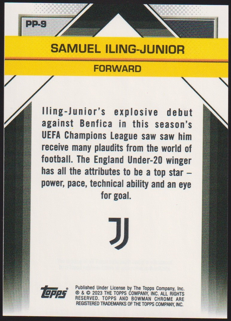 Topps Chrome 2022-23 Samuel Iling-Junior Rookie Juventus Parallel Nr. PP-9 – Bild 2