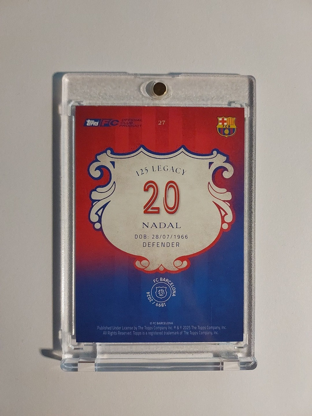 Topps 125 Jahre Barcelona 2024-25 Miguel Angel Nadal Parallel 74/75 Ultra Rare – Bild 2