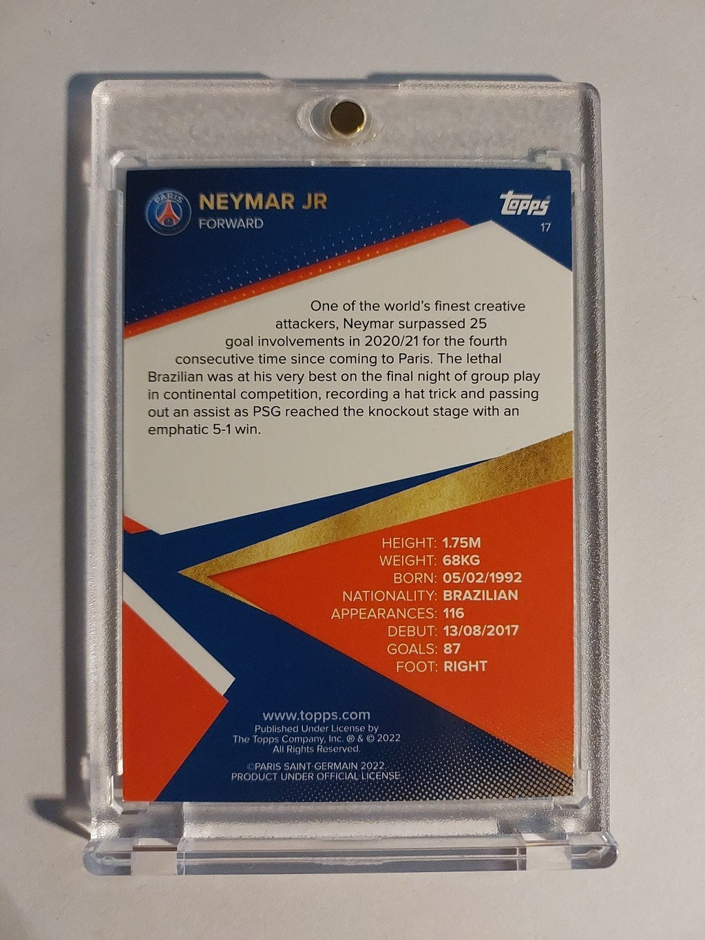 Topps Paris Saint-Germain 2021-22 Neymar Jr Parallel Insert Ultra Rare Hit – Bild 2