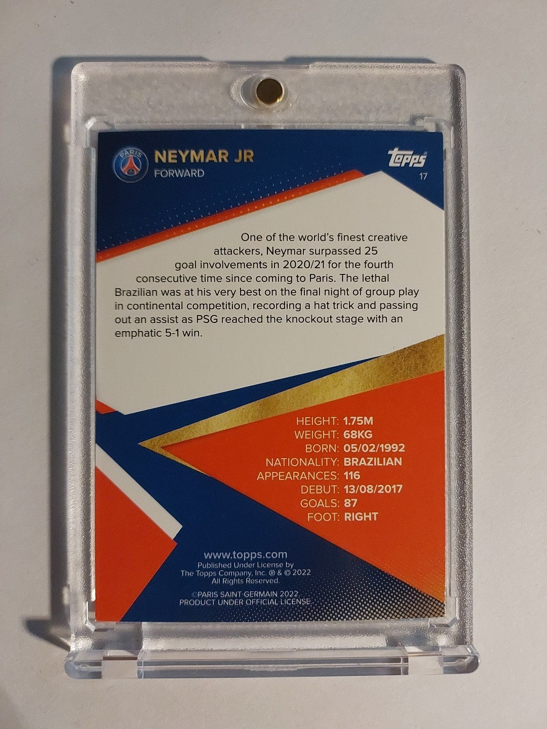 Topps Paris Saint-Germain 2021-22 Neymar Jr Parallel Insert Ultra Rare Hit – Bild 2