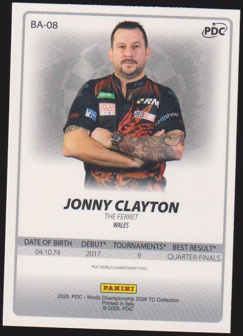 Panini PDC World Championship 2026 Jonny Clayton "The Ferret" Refractor Parallel – Bild 2