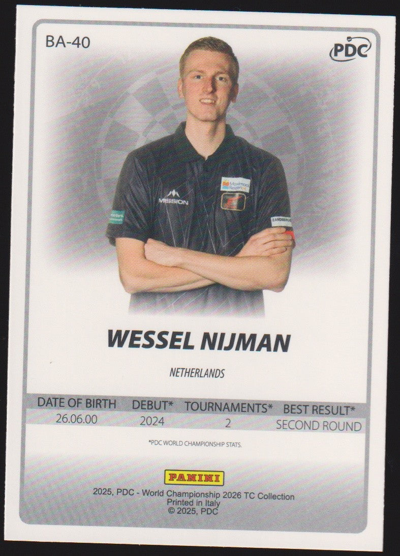 Panini PDC World Championship 2026 Wessel Nijman Refractor Parallel – Bild 2
