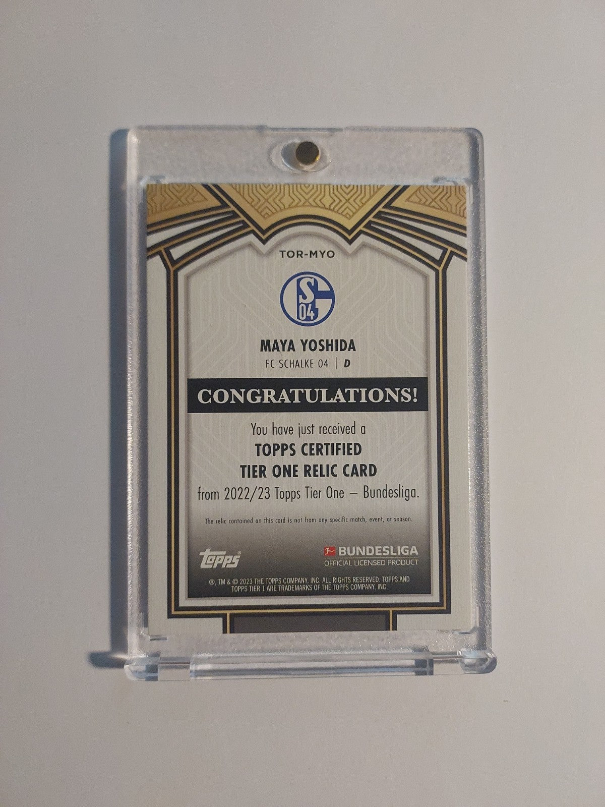Topps Tier One 2022-23 Maya Yoshida Patch Relic Schalke 04 Parallel 10/144 Rare – Bild 2