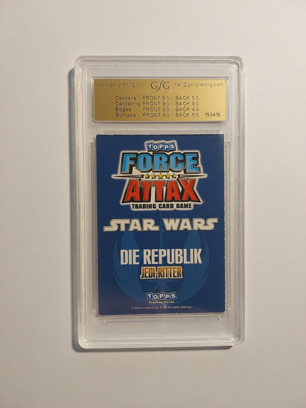 Topps Star Wars 2010 Aayla Secura Jedi Republik GSG 5.5 = PSA Force Parallel Hit – Bild 2