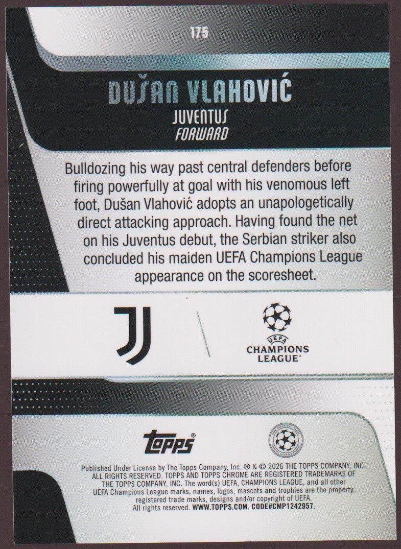 Topps Chrome 2025-26 Dusan Vlahovic Juventus Parallel 249/299 Refractor – Bild 2
