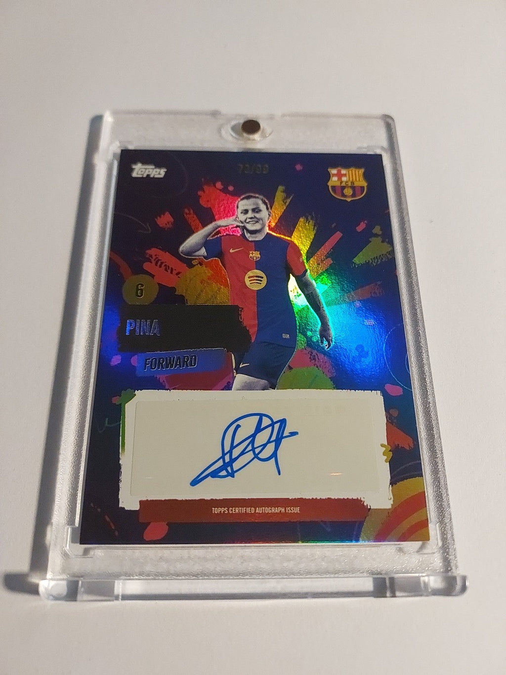 Topps Barcelona Team Set 2024-25 Claudia Pina Auto Parallel 73/99 Refractor Rare – Bild 2