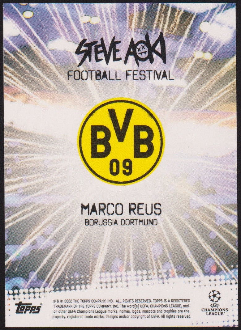 Topps Steve Aoki 2021-22 Marco Reus Borussia Dortmund Champions League Parallel – Bild 2