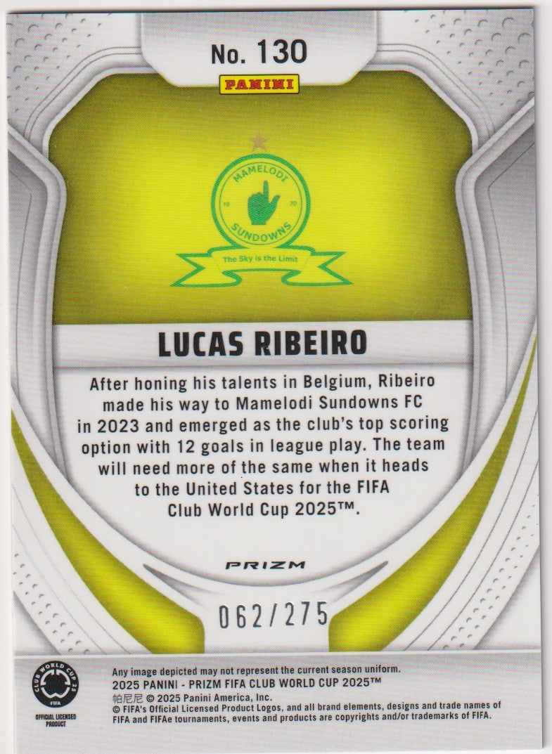 Panini Prizm 2023-24 Lucas Ribeiro Rookie Mamelodi Sundowns FC FIFA Club World – Bild 2