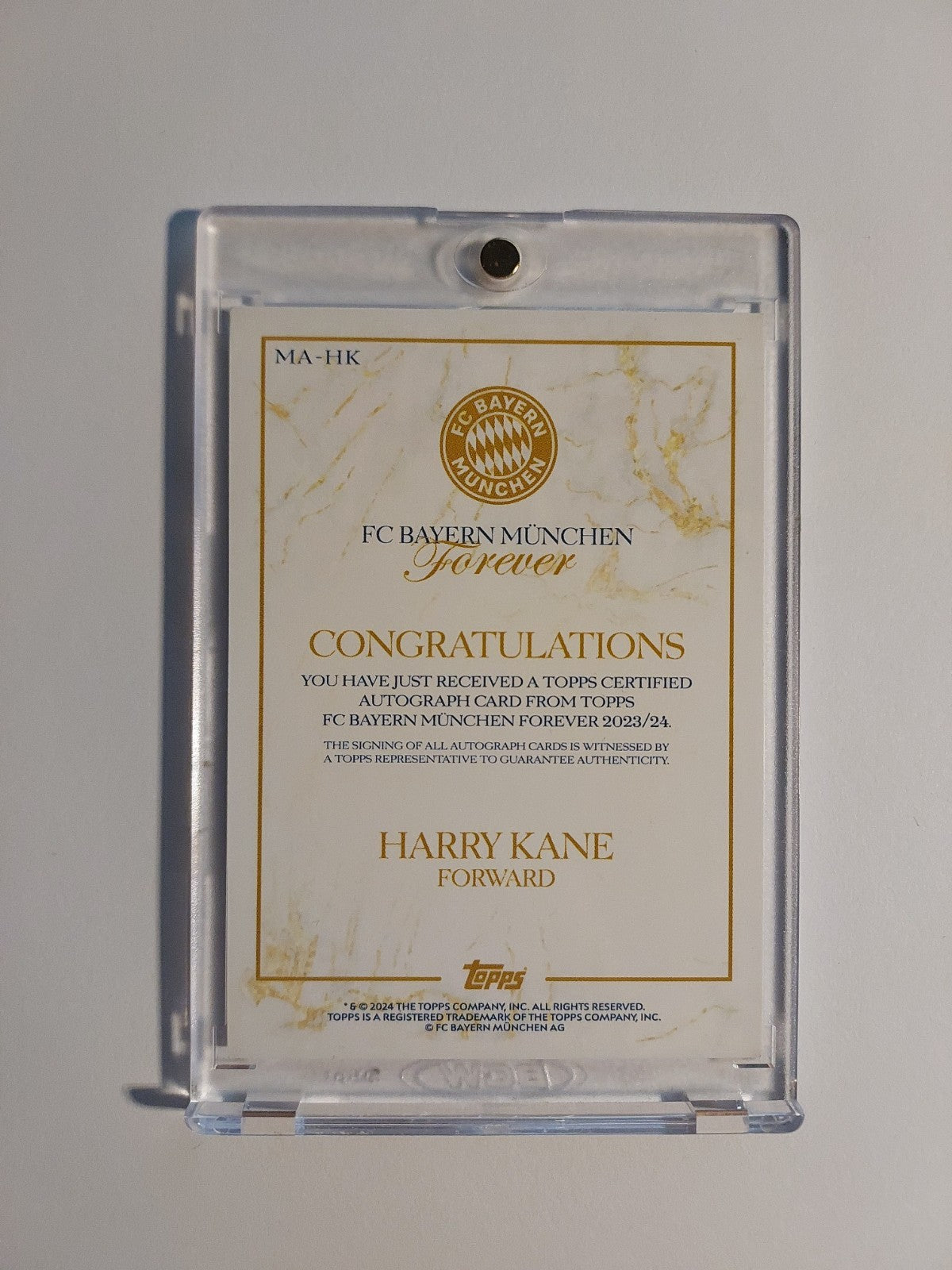 Topps Bayern München Forever 2023-24 Harry Kane Auto White Parallel Ultra Rare – Bild 2