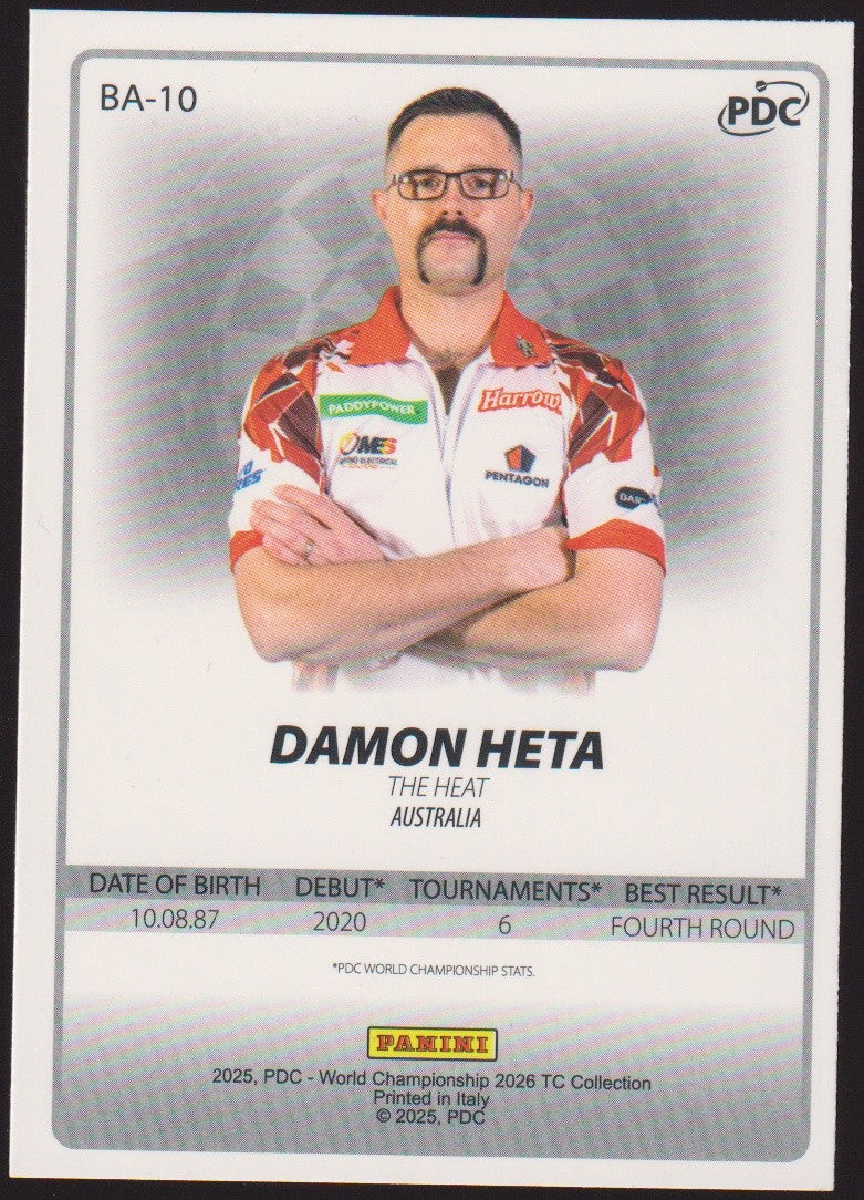 Panini PDC Championship 2026 Damon Heta "The Heat Australia" Refractor Parallel – Bild 2