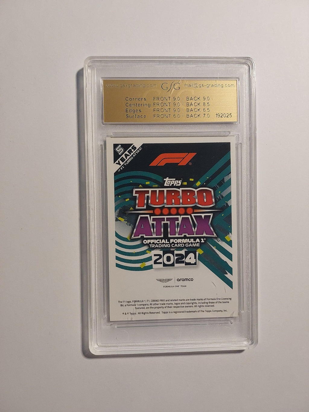 Topps Turbo 2024 Lance Stroll Aston Martin Formel 1 GSG 7 = PSA Parallel 315/499 – Bild 2