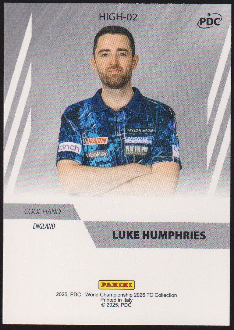 Panini PDC World Championship 2026 Luke Humphries "Cool Hand" Refractor Parallel – Bild 2