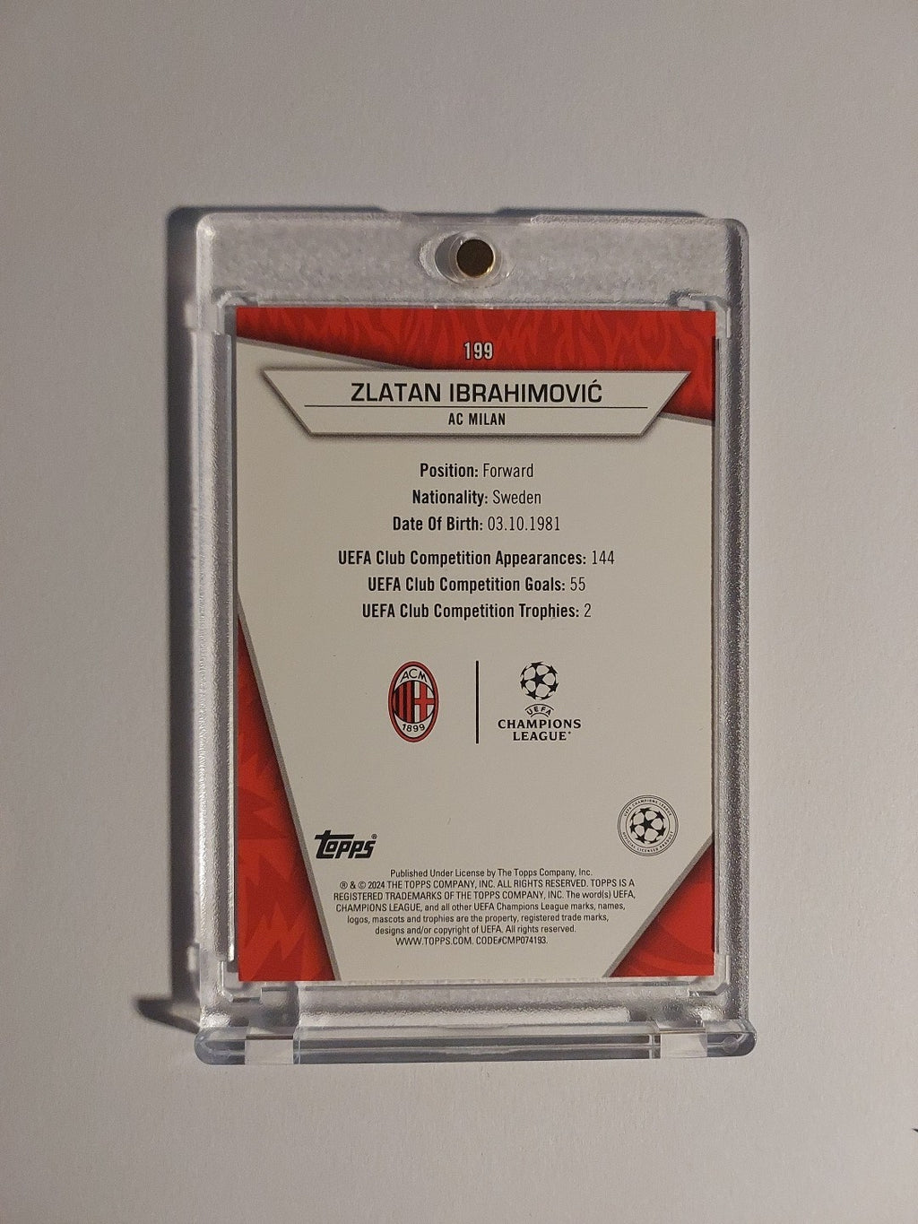 Topps UCC Stars 2023-24 Zlatan Ibrahimovic Ac Mailand Parallel Insert Ultra Rare – Bild 2