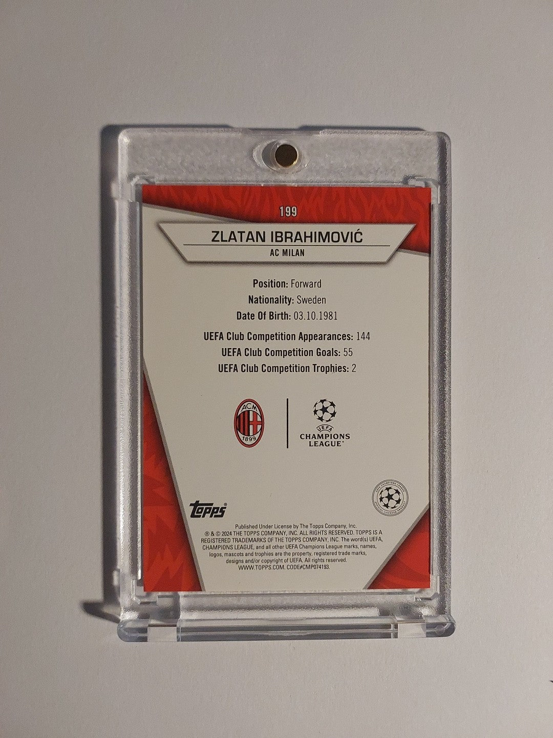 Topps UCC Stars 2023-24 Zlatan Ibrahimovic Ac Mailand Parallel Insert Ultra Rare – Bild 2