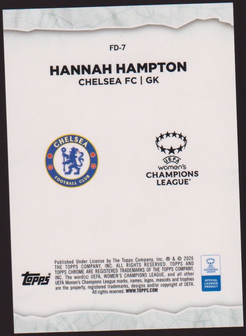 Topps Chrome 2023-24 Hannah Hampton Chelsea FC Final Destination Parallel 25/150 – Bild 2