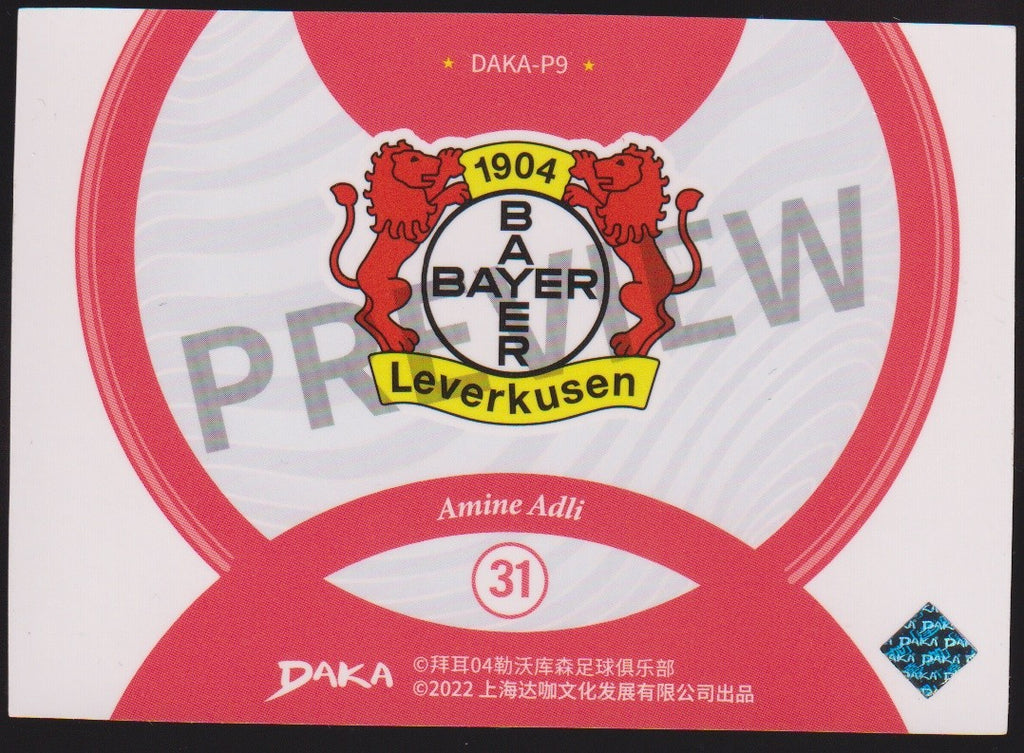 DAKA HOLOCENE 2021-22 Amine Adli Bayer Leverkusen Parallel Rare Nr. 31 – Bild 2