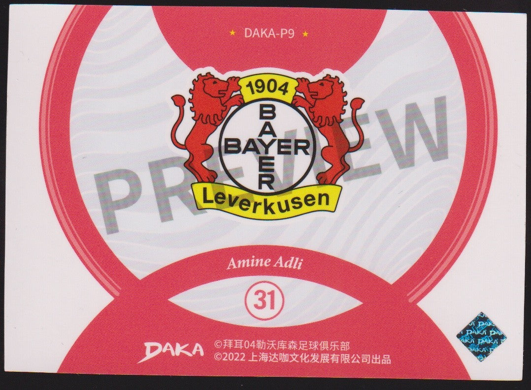 DAKA HOLOCENE 2021-22 Amine Adli Bayer Leverkusen Parallel Rare Nr. 31 – Bild 2
