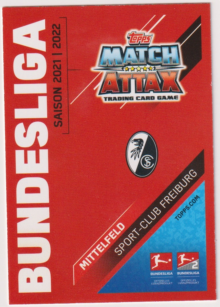 Topps Match Attax 2021-22 Vincenzo Grifo On Card Auto Sport-Club Freiburg – Bild 2
