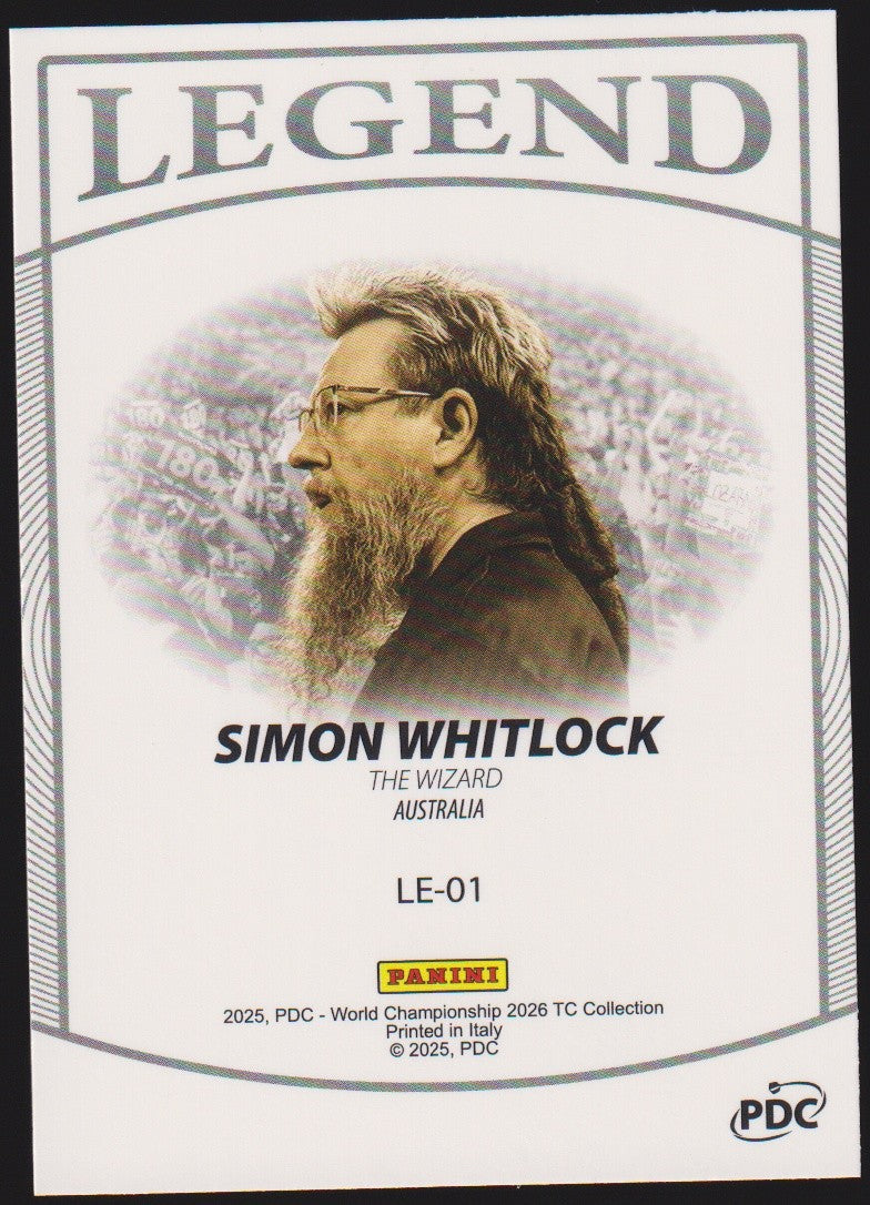 Panini PDC World Championship 2026 Simon Whitlock Refractor Parallel – Bild 2