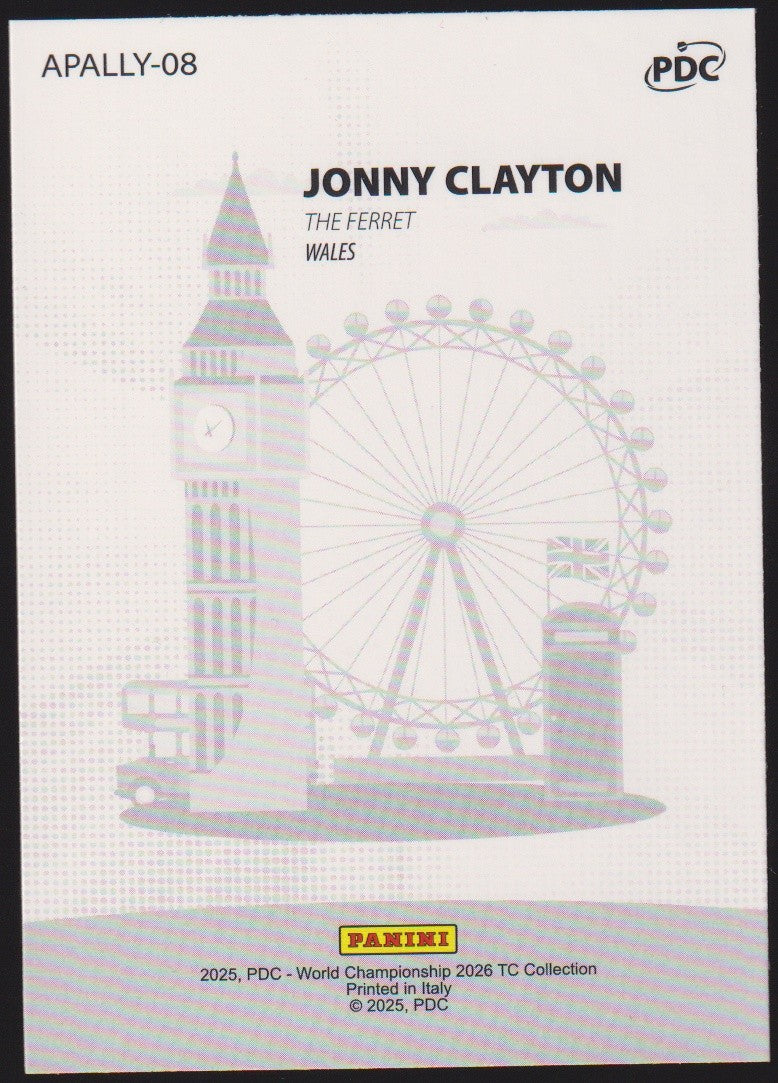 Panini PDC World Championship 2026 Jonny Clayton "The Ferret" Refractor Parallel – Bild 2