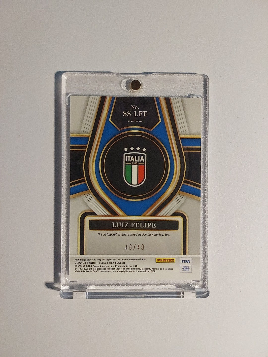 Panini Select 2022-23 Luiz Felipe Italien Auto Parallel 48/49 Refractor Rare Hit – Bild 2