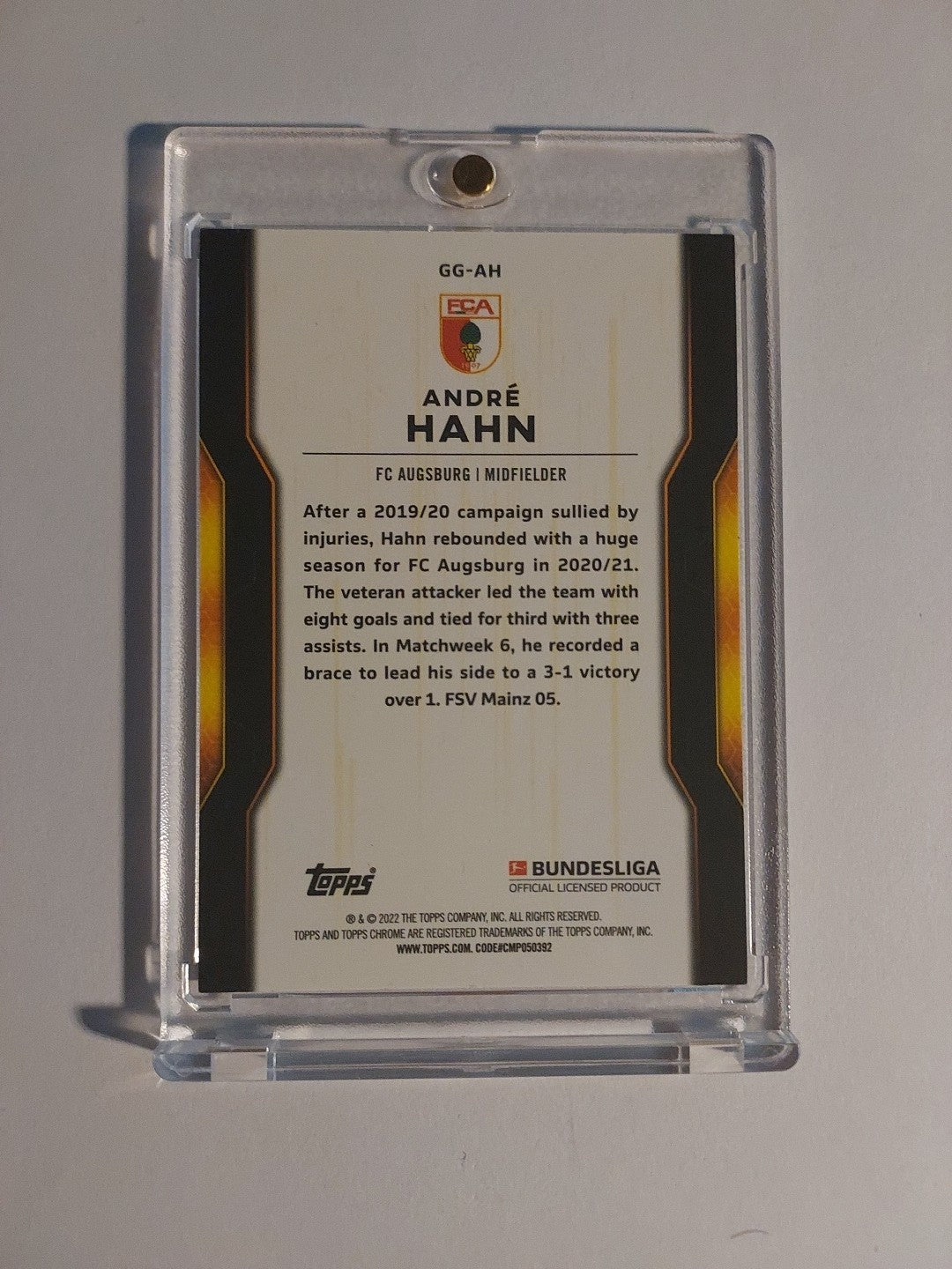 Topps Chrome Bundesliga Andre Hahn FC Augsburg Golden Generation Parallel – Bild 2