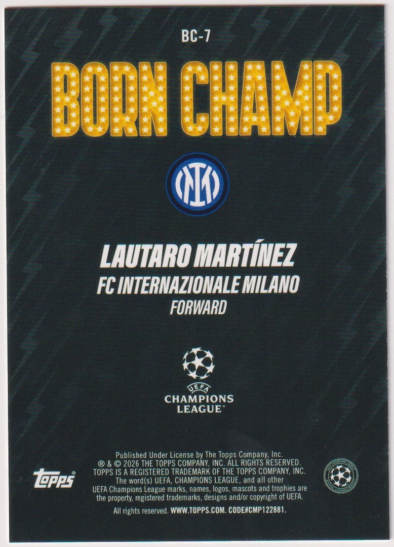 Topps BC-7 2026-27 Lautaro Martínez FC Internazionale Milano Parallel Rare 10 – Bild 2