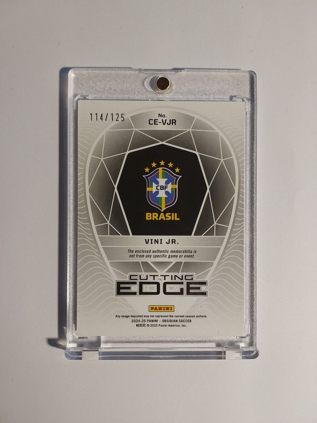 Panini Obsidian 2024-25 Vini Jr. Real Madrid Brasilien Patch Relic Parallel /125 – Bild 2