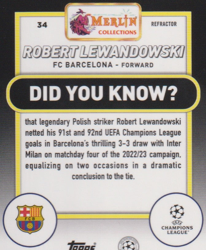 Merlin Collections Refractor 2023-24 Robert Lewandowski FC Barcelona – Bild 2