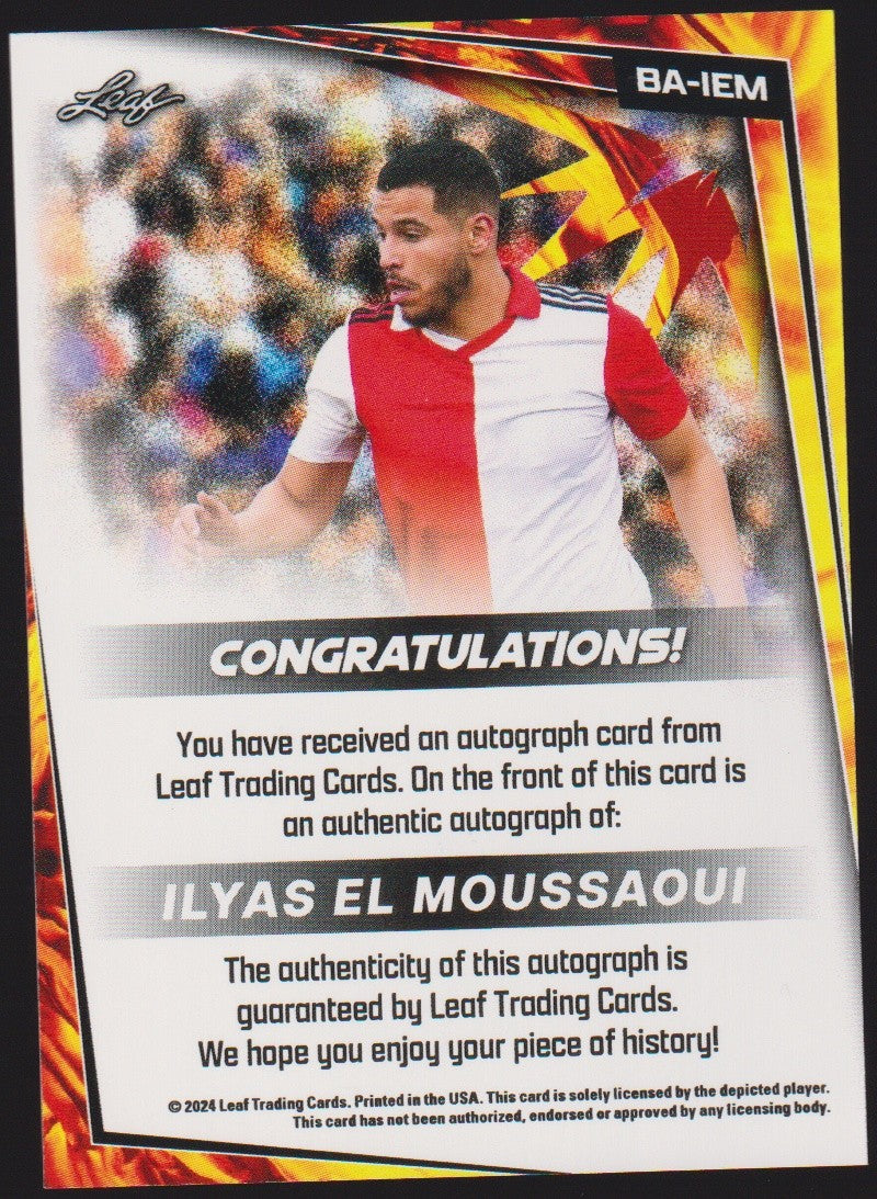 Leaf TCG 2023-24 Ilyas El Moussaoui Auto Feynoord Rotterdam Parallel Rare – Bild 2