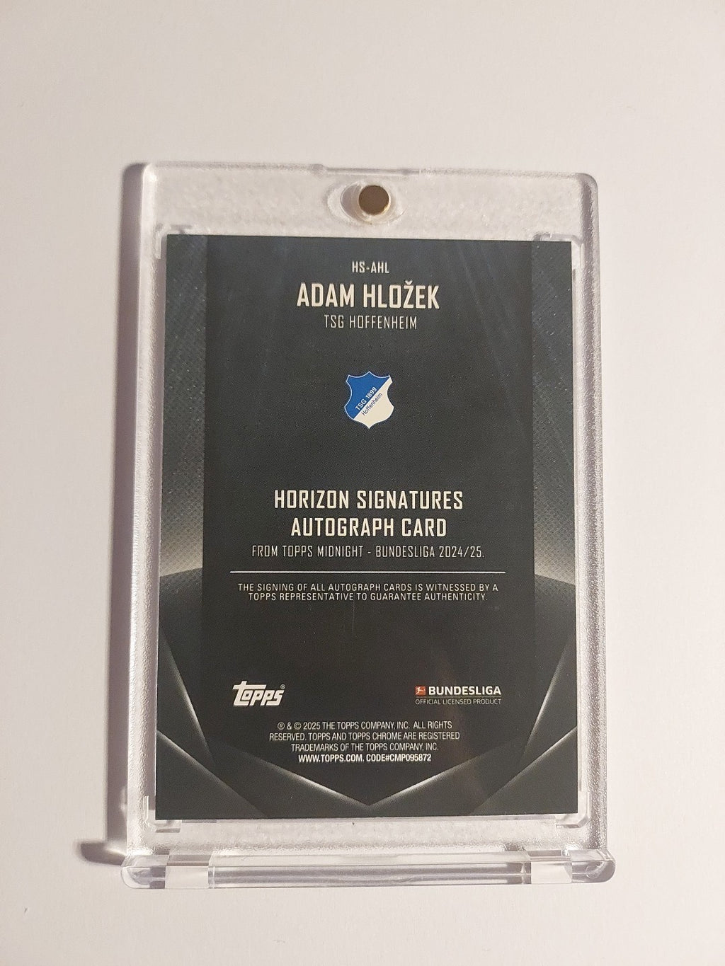 Topps Midnight Bundesliga 2024-25 Adam Hlozek TSG Hoffenheim Auto Numbered 15/75 – Bild 2