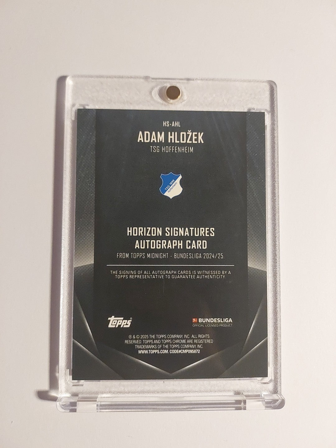 Topps Midnight Bundesliga 2024-25 Adam Hlozek TSG Hoffenheim Auto Numbered 15/75 – Bild 2