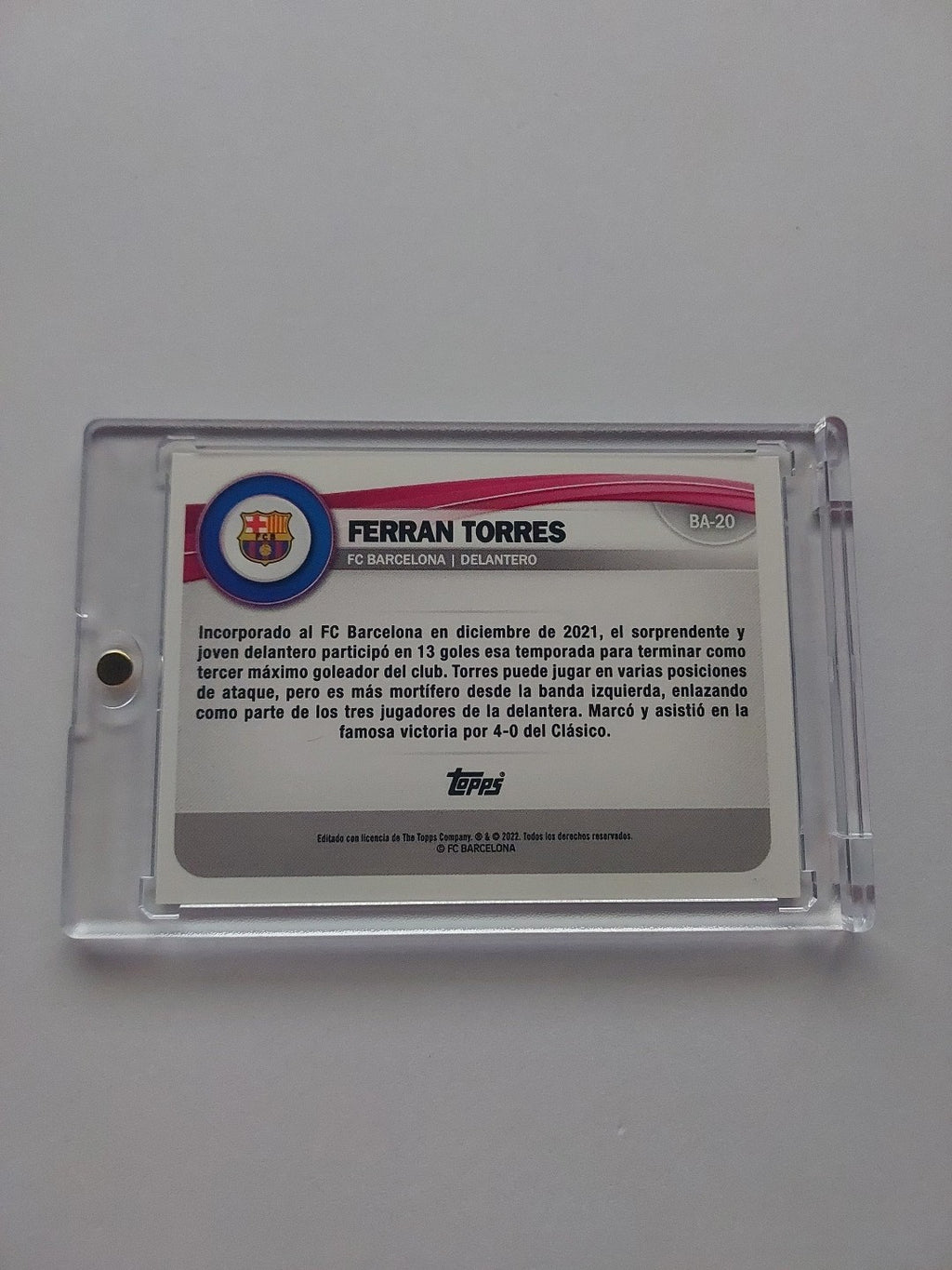 Topps Barcelona Set 2021/22 Ferran Torres (Limited Hologramm) – Bild 2