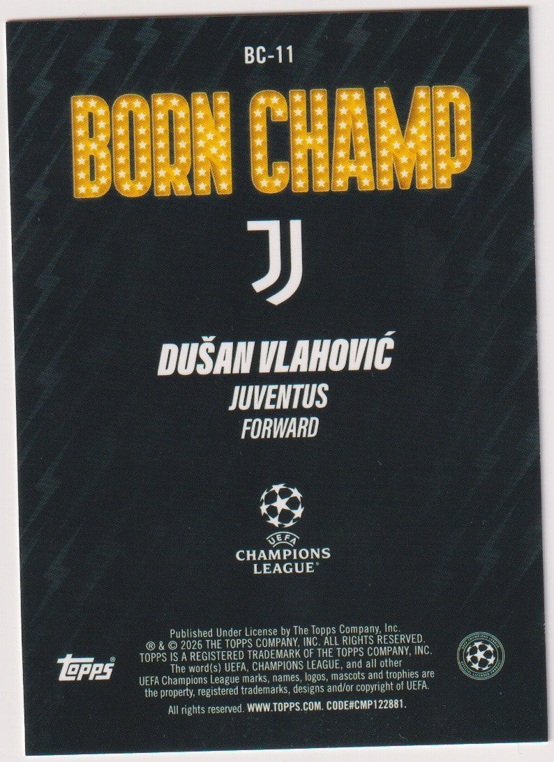 Topps Born Champ 2026-27 Dusan Vlahovic Juventus Champions League Parallel Rare – Bild 2