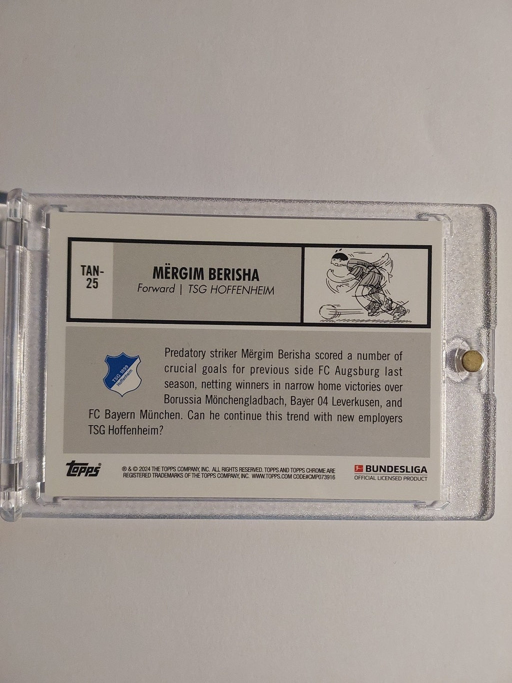 Topps 60 Jahre Bundesliga 2023-24 Mergim Berisha Hoffenheim Parallel Refractor – Bild 2