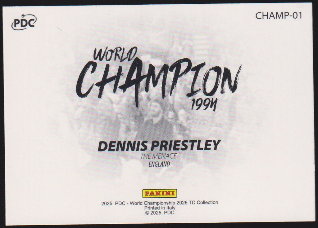 Panini PDC World Championship 2026 Dennis Priestley Refractor Parallel – Bild 2