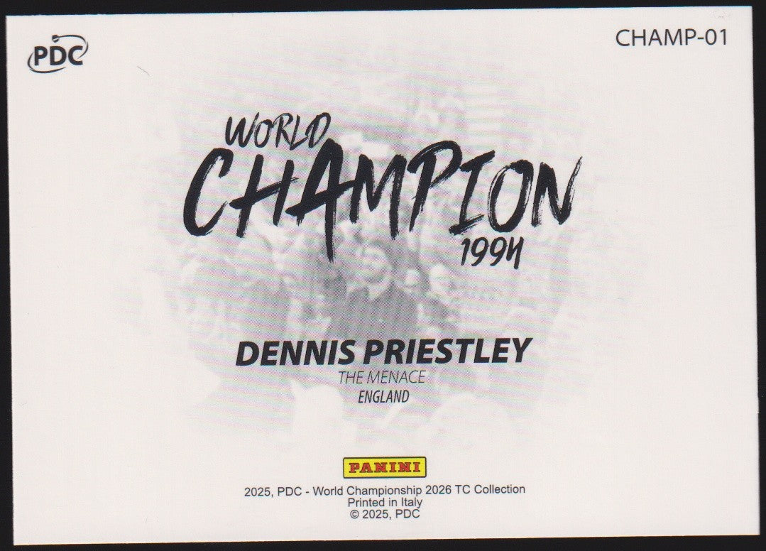 Panini PDC World Championship 2026 Dennis Priestley Refractor Parallel – Bild 2