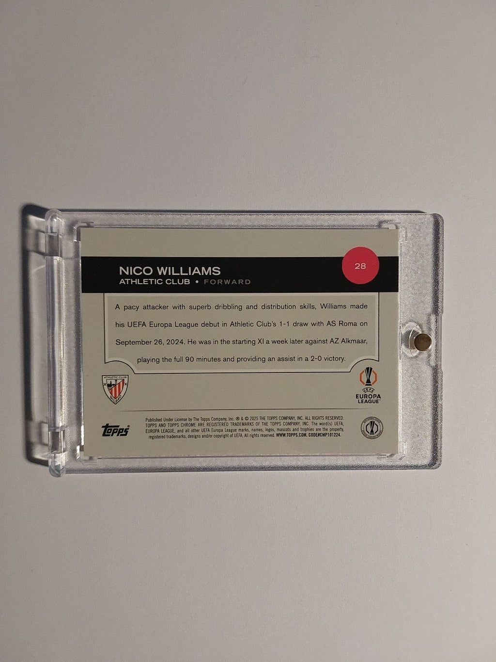 Topps UCC Flagship 2024-25 Nico Williams Athletic Bilbao Parallel 29/175 Rare – Bild 2