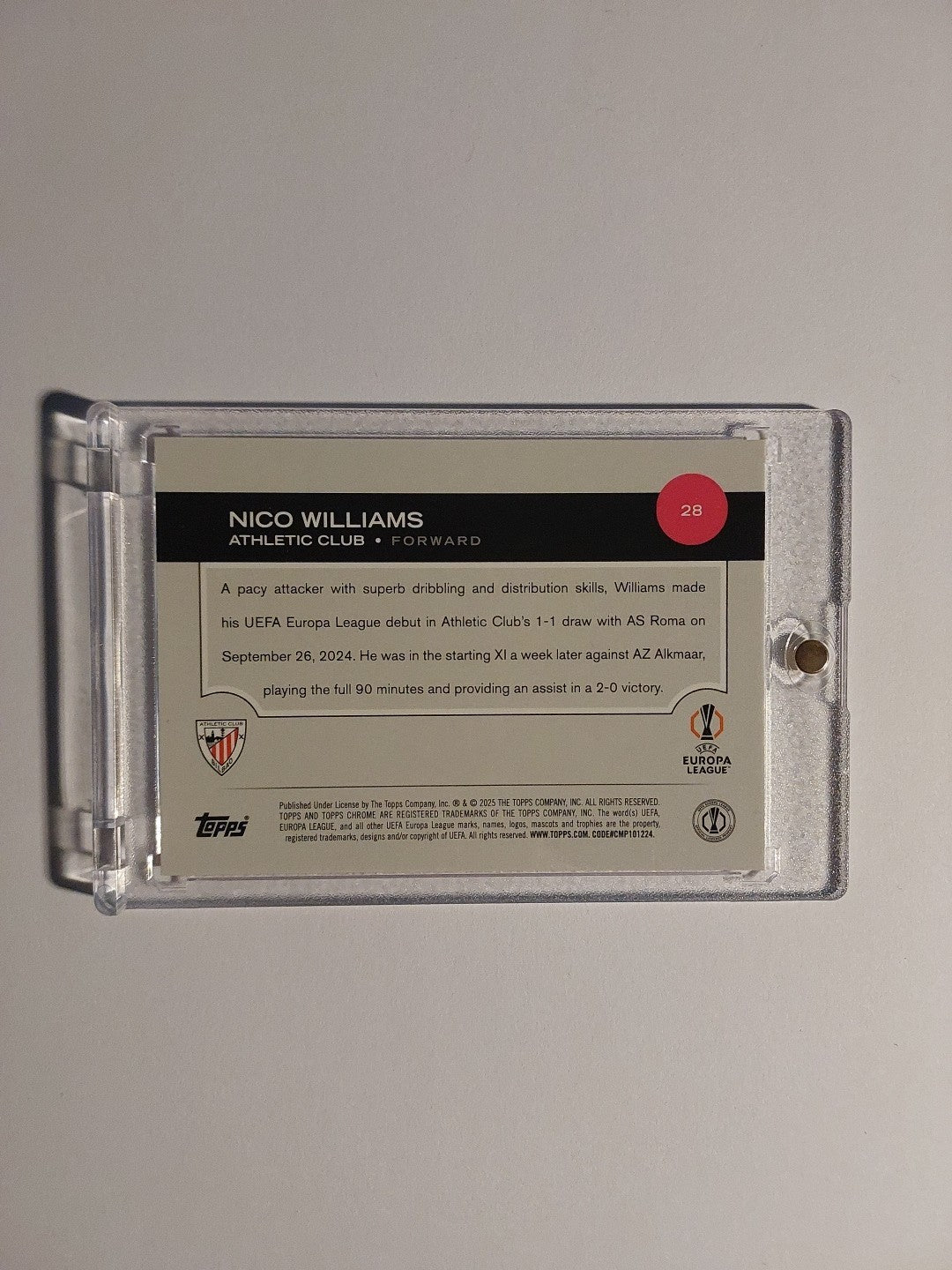 Topps UCC Flagship 2024-25 Nico Williams Athletic Bilbao Parallel 29/175 Rare – Bild 2